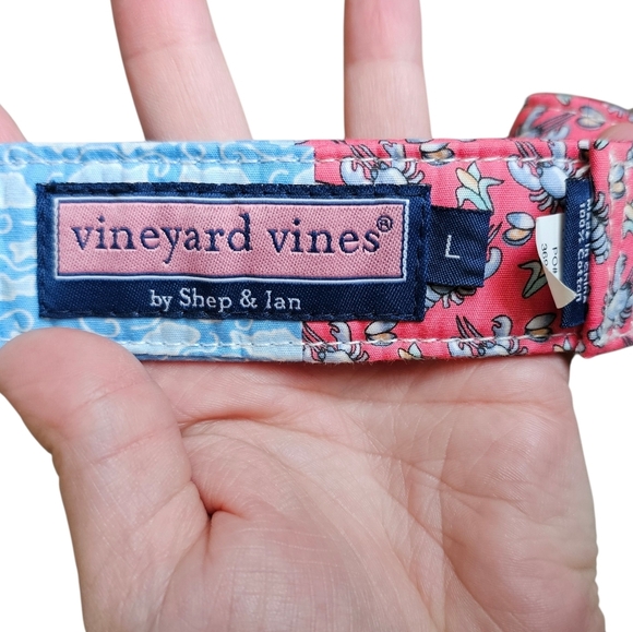 Vineyard Vines D-ring preppy Colorful Patchwork Fabric Belt - Picture 5 of 5